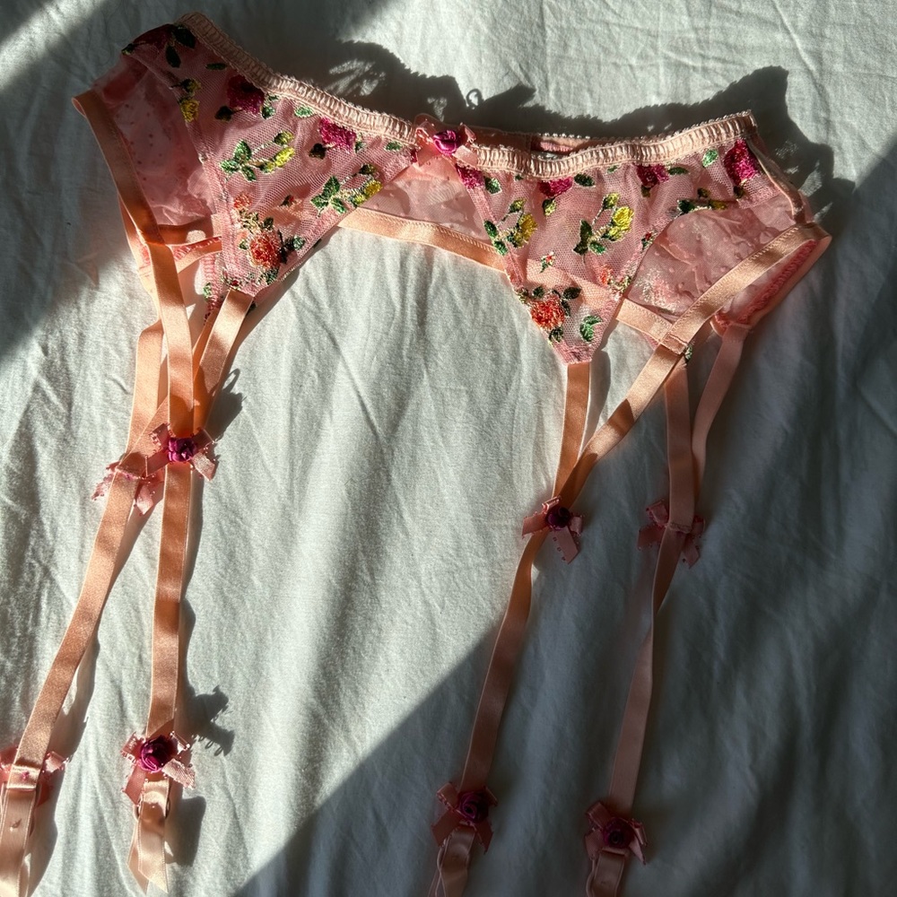 For Love and Lemons Floral Garter Belt